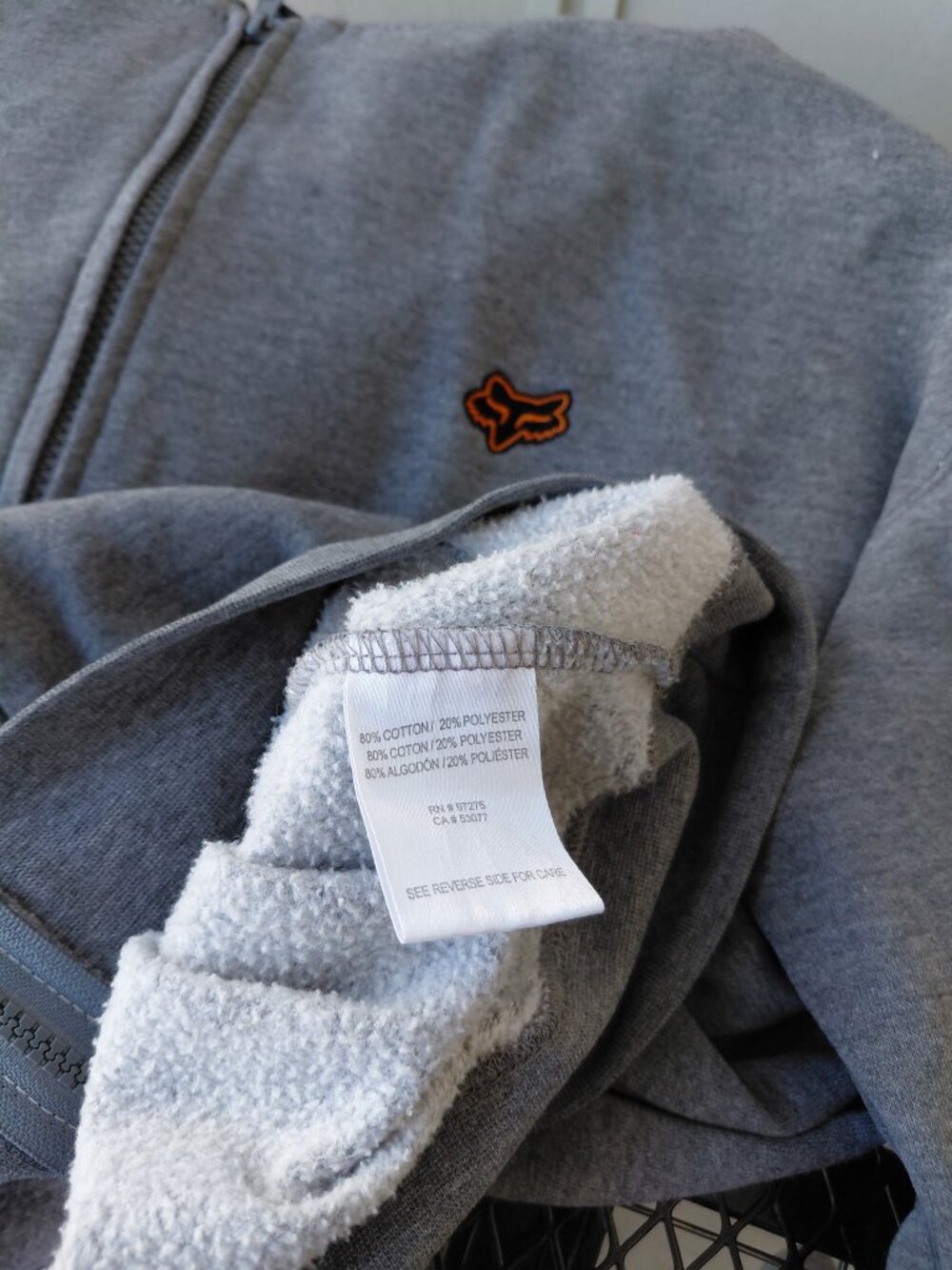 Fox Racing Zip Up Hoodie Black Orange Logo Men’s XL Moto Motocross Streetwear - Picture 3 of 7